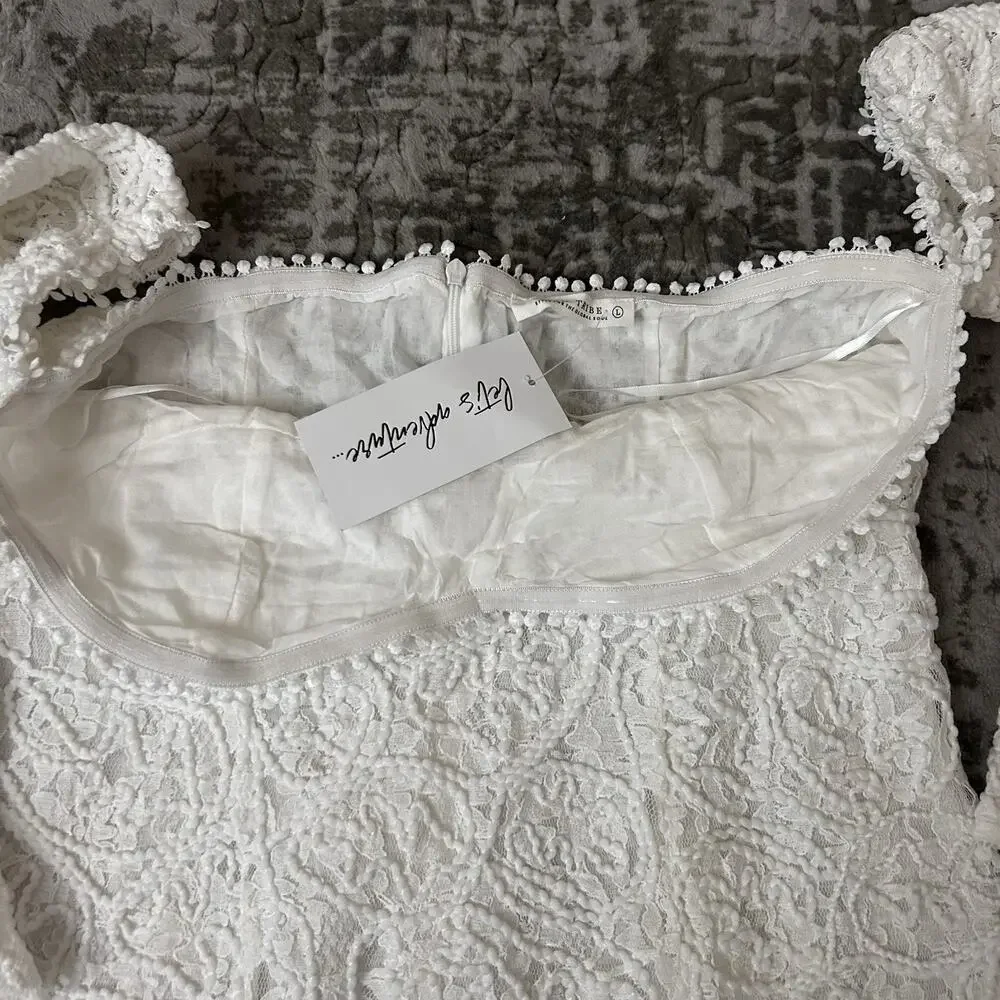 12th Tribe Lilliana Off Shoulder Lace Dress Women’s Size Large - Picture 9 of 15